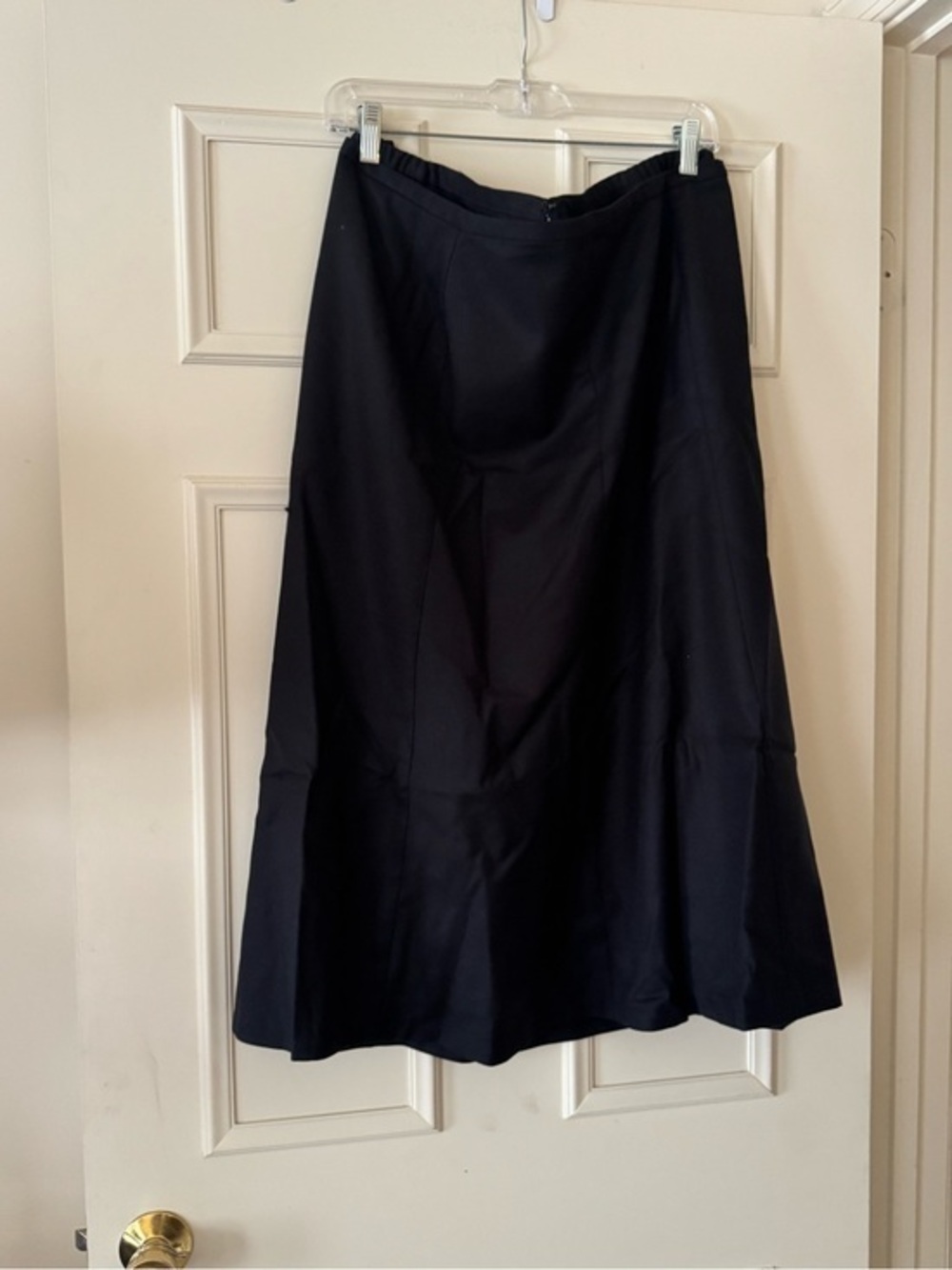Talbots Womens Petite Black A-Line Midi Riding Skirt Size 22wp